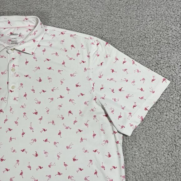 Johnnie O Polo Shirt Mens 2XL All Over Print Golf Performance Flamingo Stretch - Picture 4 of 8